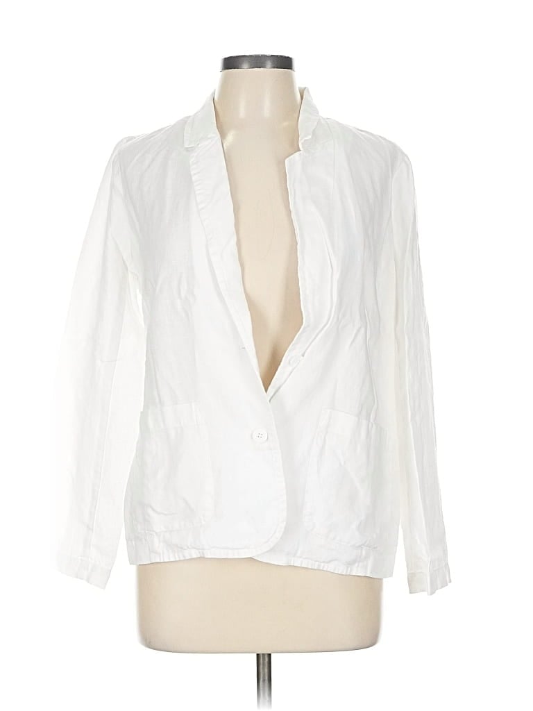 Pre-owned Eileen Fisher Blazer Jacket In White