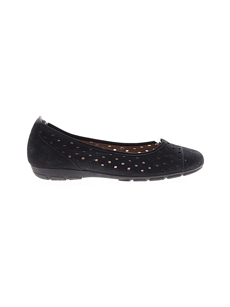 Pre-owned Gabor Flats In Black