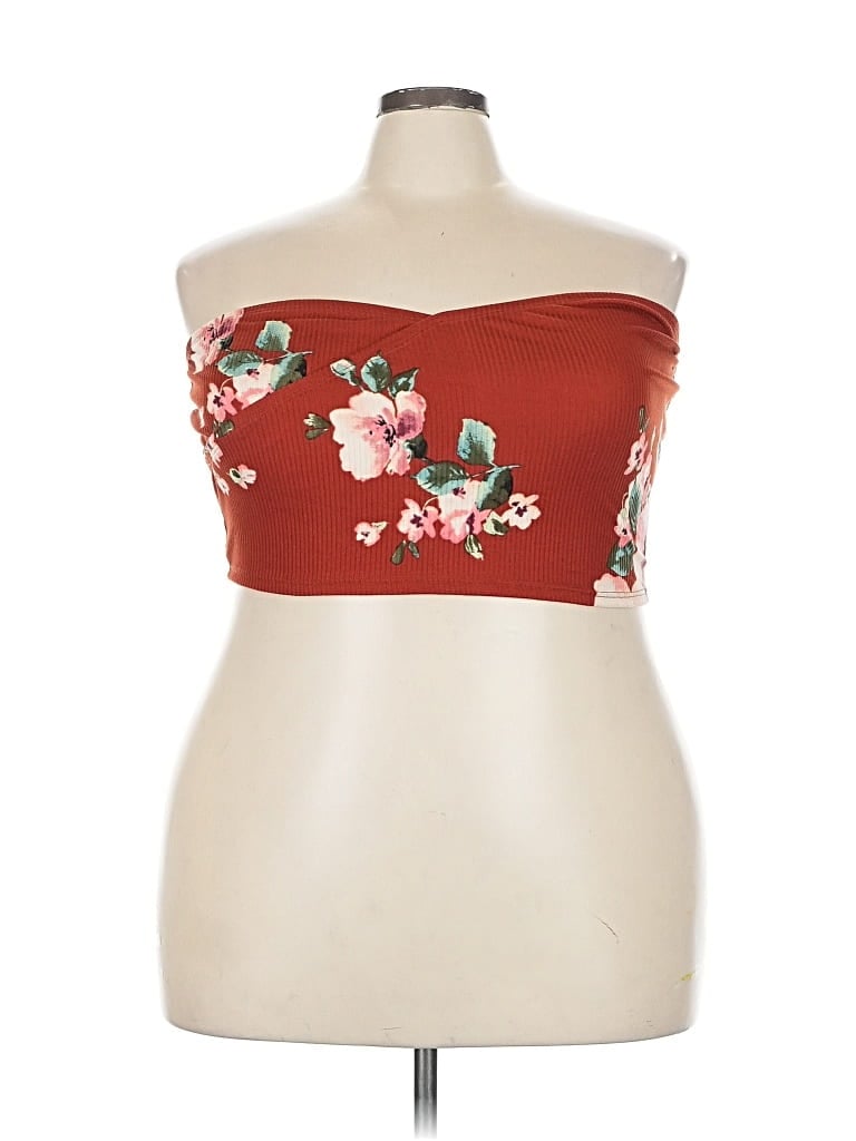 Assorted Brands Tube Top Red Strapless Neckline Tops