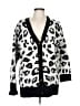 Design History Animal Print White Cardigan Size L - photo 1