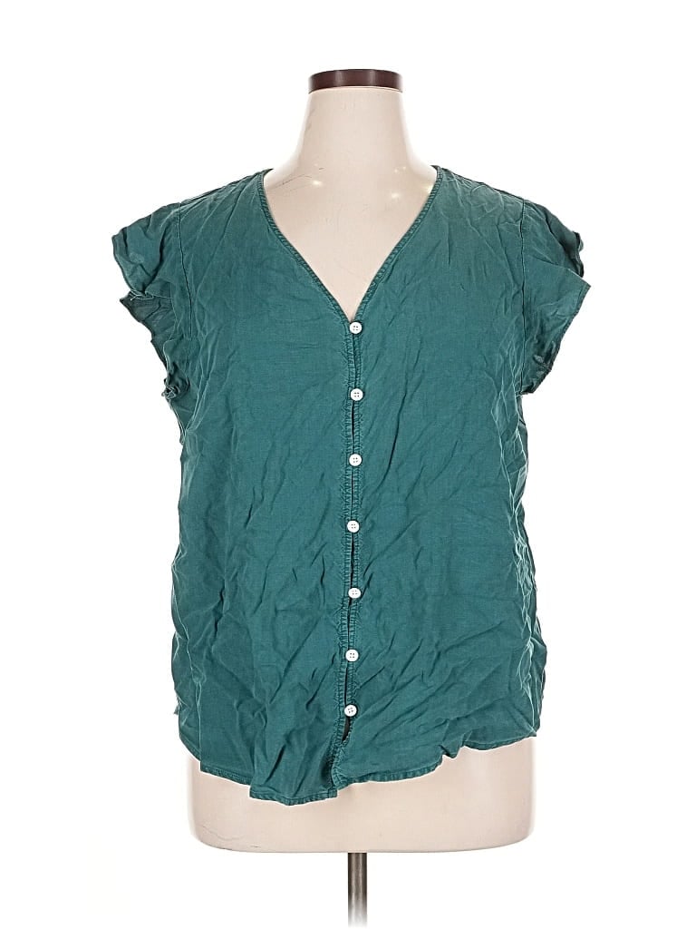 Les Serein Short Sleeve Blouse In Blue