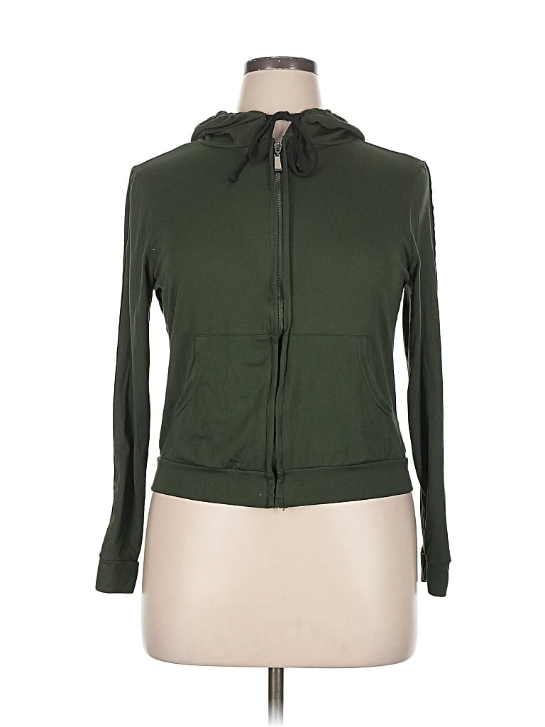 Pre-owned Fashion Nova Zip Up Hoodie In Green