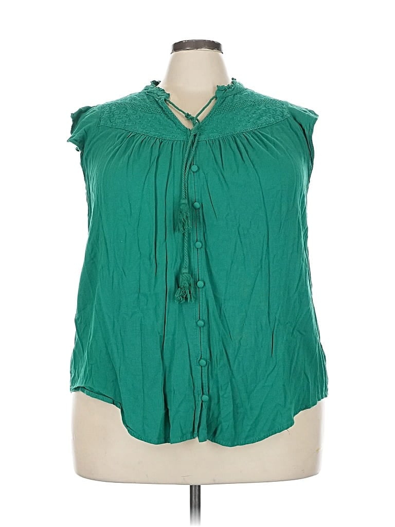 Pre-owned Torrid Sleeveless Blouse In Green