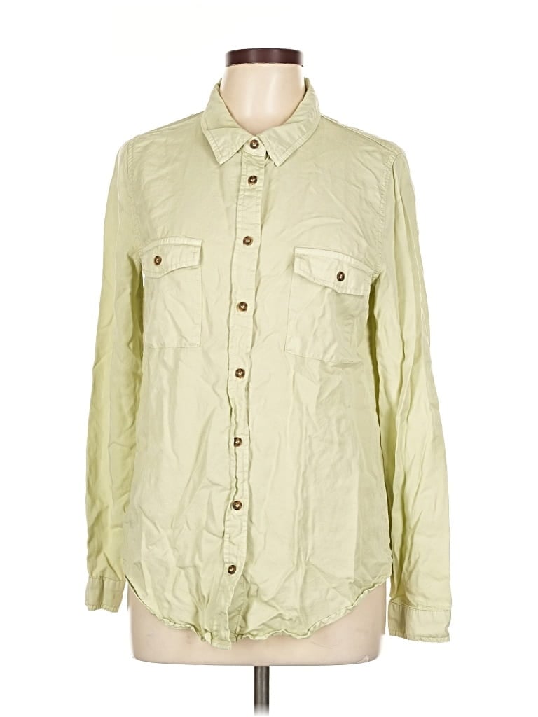 Pre-owned Love Tree Long Sleeve Button Down Shirt In Green