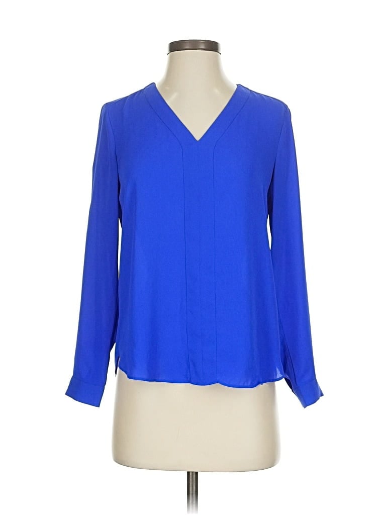 Pre-owned Banana Republic Long Sleeve Blouse In Blue