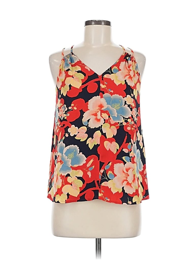 Pre-owned Ann Taylor Loft Sleeveless Blouse In Red