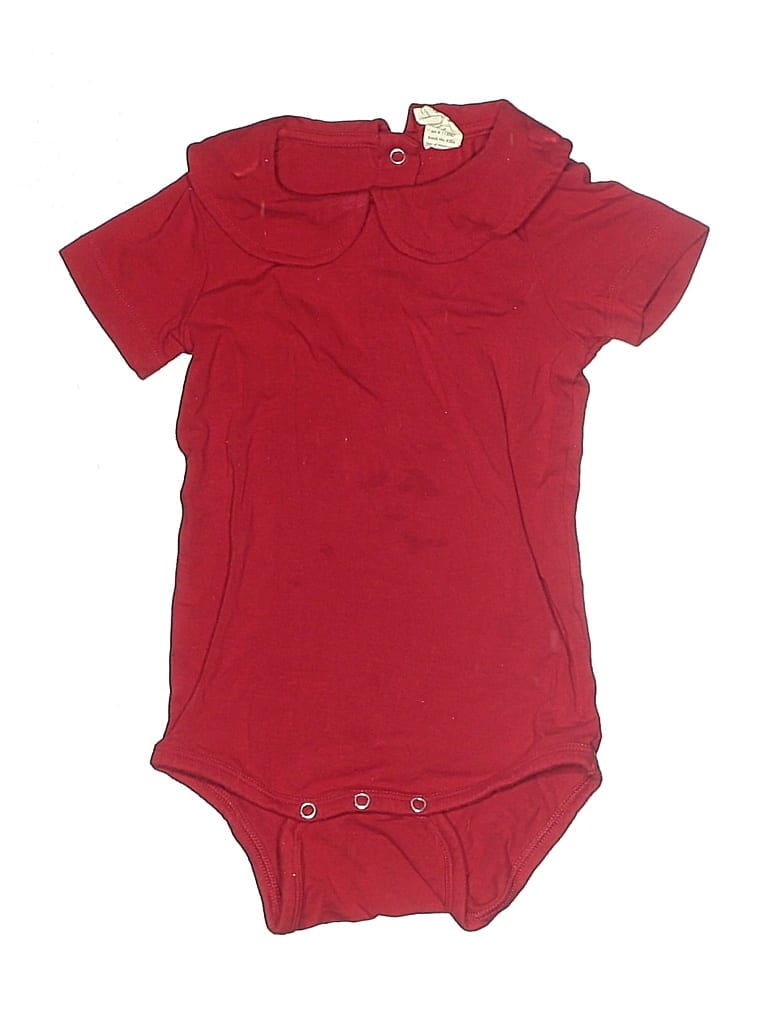 Pre-owned Kate Quinn Organics Kids' Short Sleeve Onesie In Red