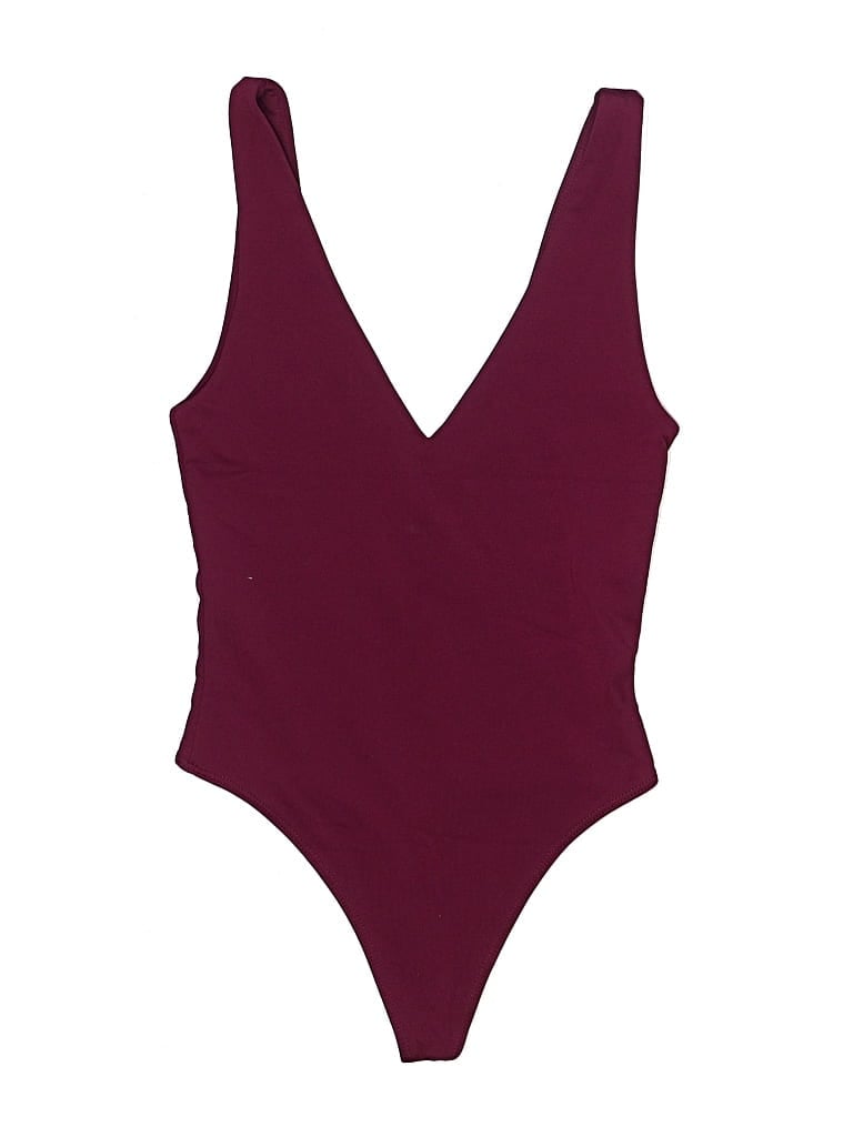 Pre-owned Babaton One Piece Swimsuit In Burgundy