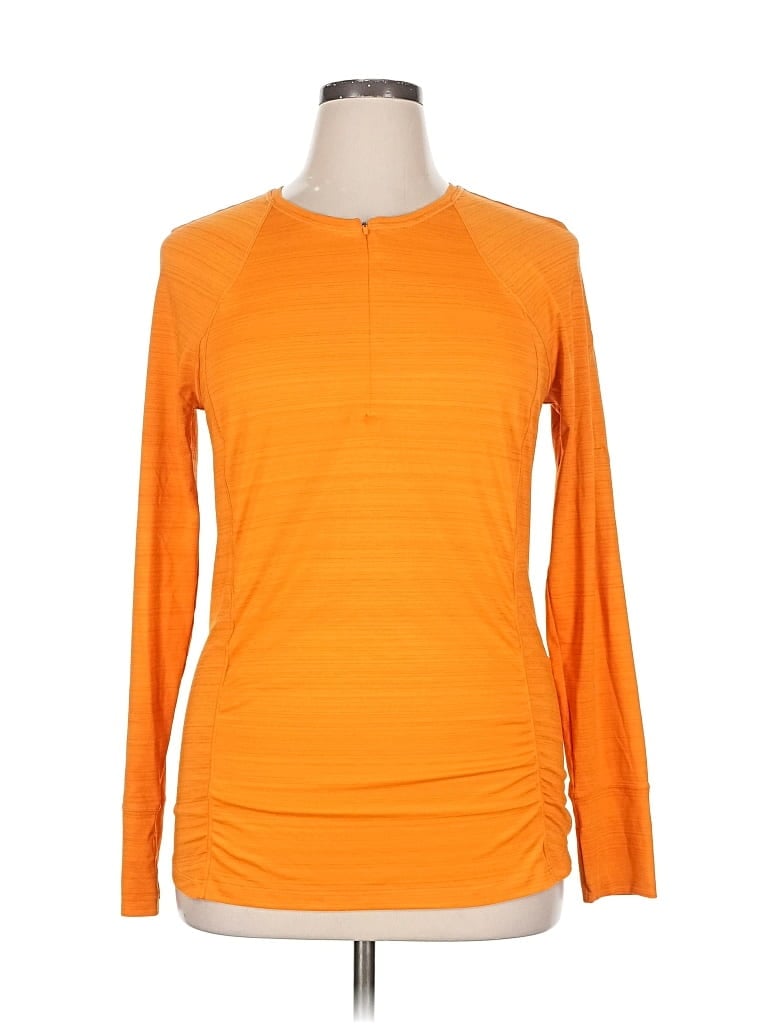 Pre-owned Athleta 3/4 Sleeve T-shirt In Orange