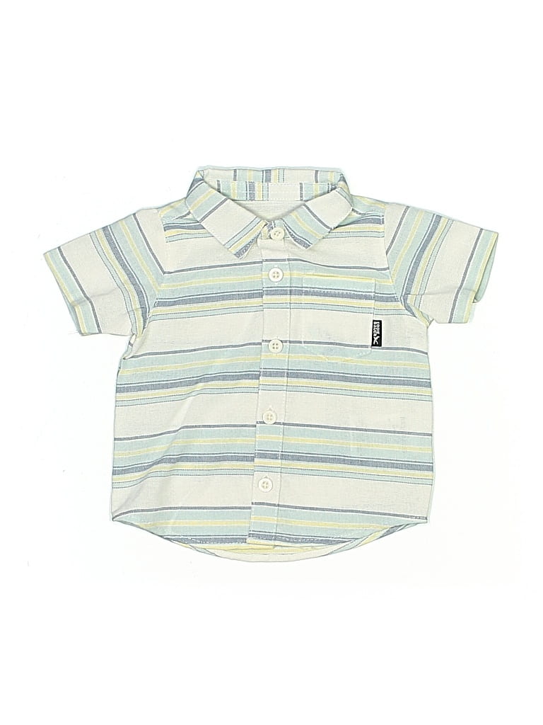 Pre-owned Eddie Bauer Babies' Short Sleeve Button Down Shirt In Green