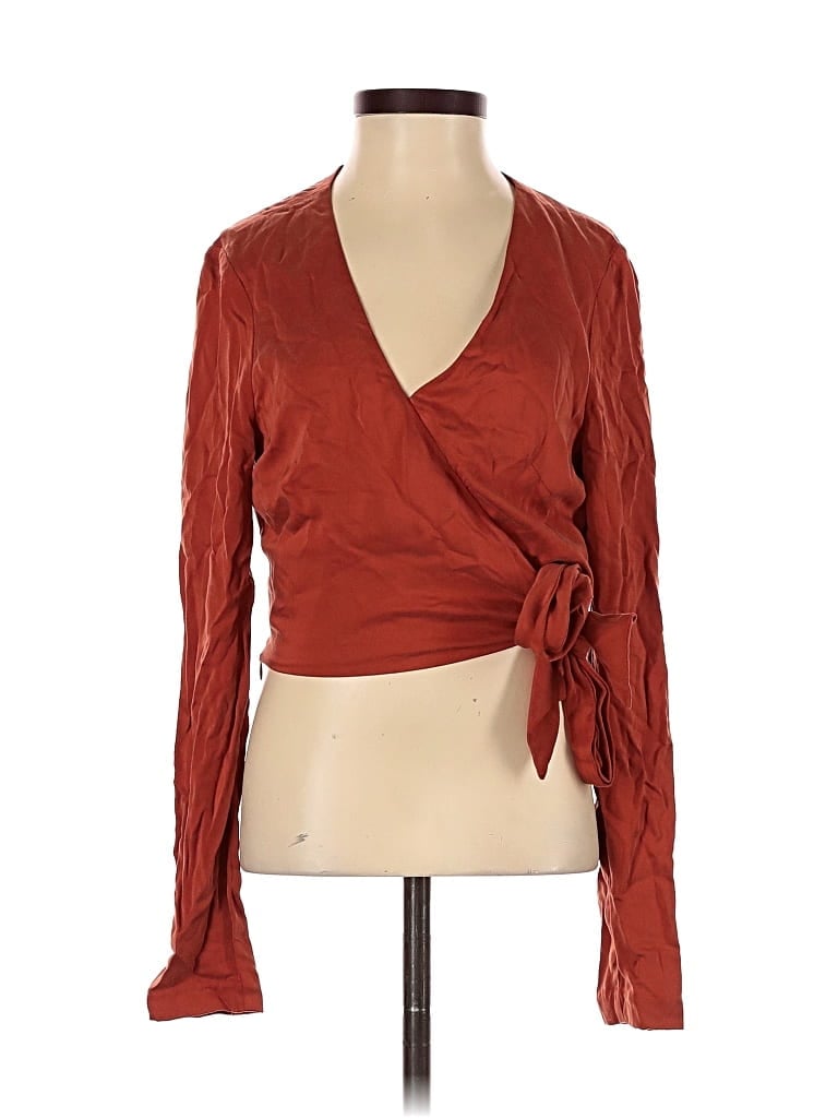 INTERMIX Pre-owned Long Sleeve Blouse In Red