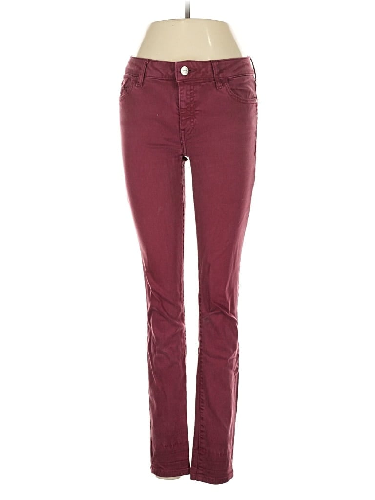 Pre-owned Warp & Weft Jeans In Burgundy
