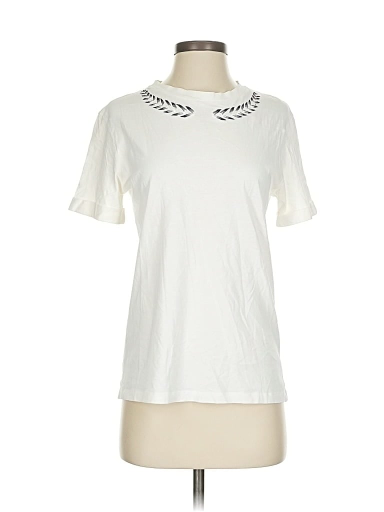 Pre-owned Maje Short Sleeve T-shirt In White