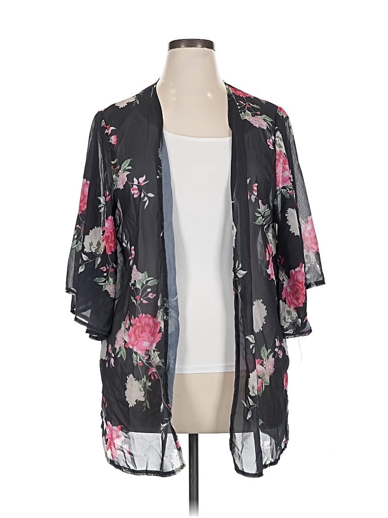 Pre-owned Unbranded Kimono In Black