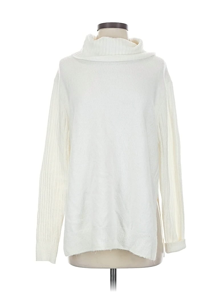 Pre-owned Topshop Turtleneck Sweater In White