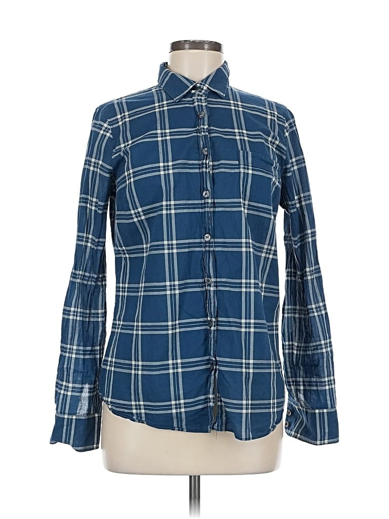 Pre-owned J.crew Factory Store Long Sleeve Button Down Shirt In Blue