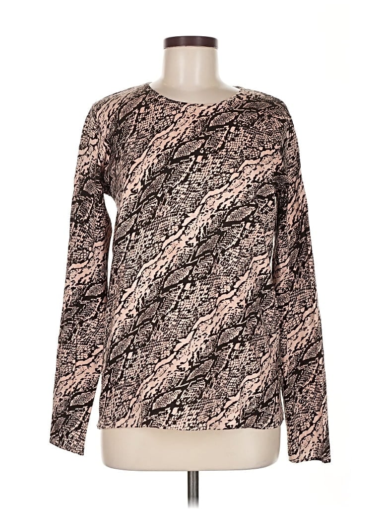 Pre-owned Jones New York Signature Long Sleeve T-shirt In Brown