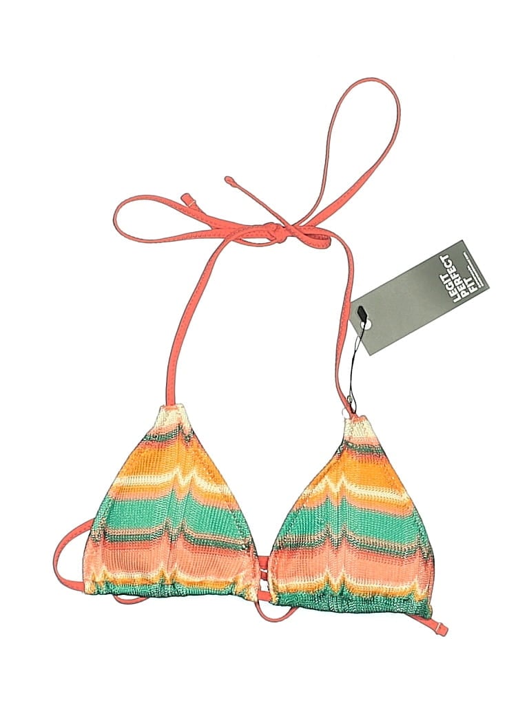 One0one Swimsuit Top Orange Print Pattern Swimwear In Multi