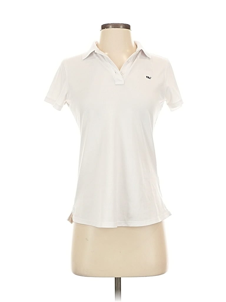 Pre-owned Vineyard Vines Short Sleeve Polo Shirt In White