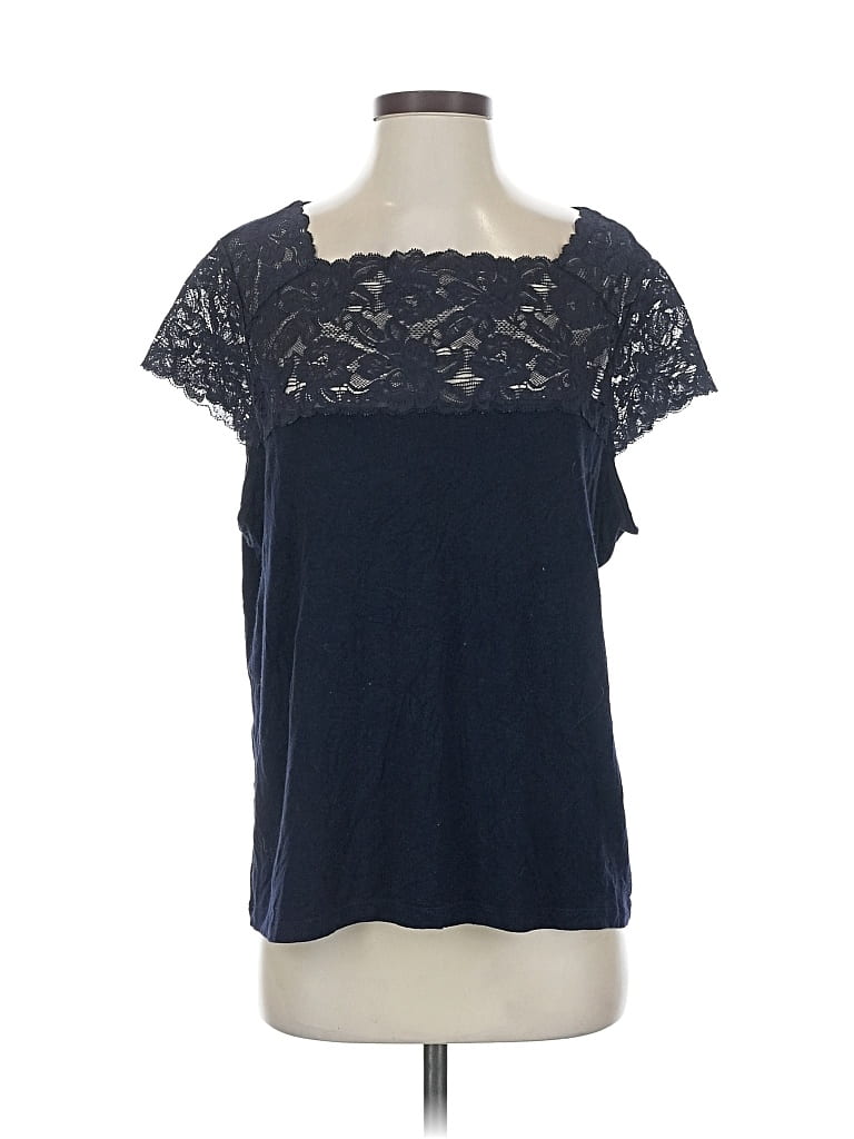 Pre-owned Emma James Short Sleeve Top Blue Sweetheart Neckline Tops