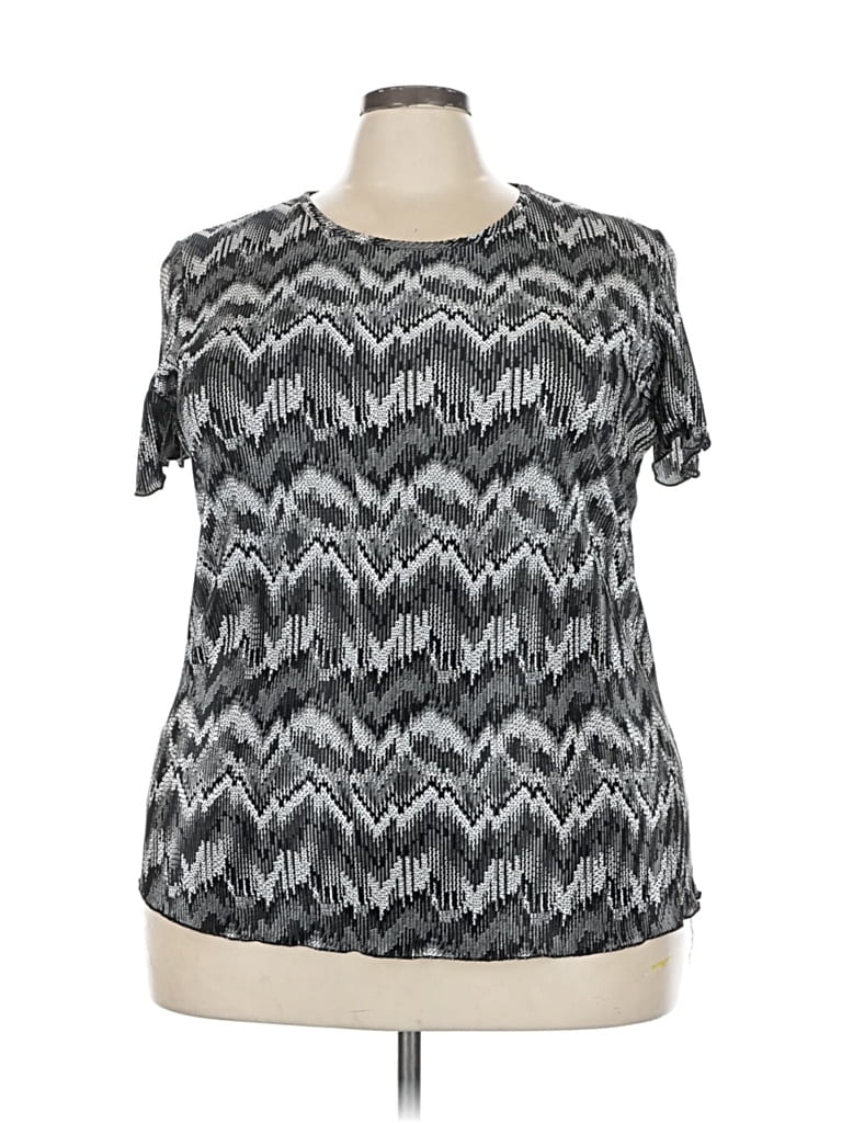 Pre-owned Dressbarn Short Sleeve Top In Black