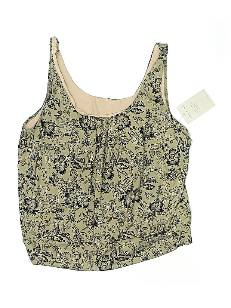 Pre-owned Garnet Hill Swimsuit Top Gold Paisley Pattern Swimwear