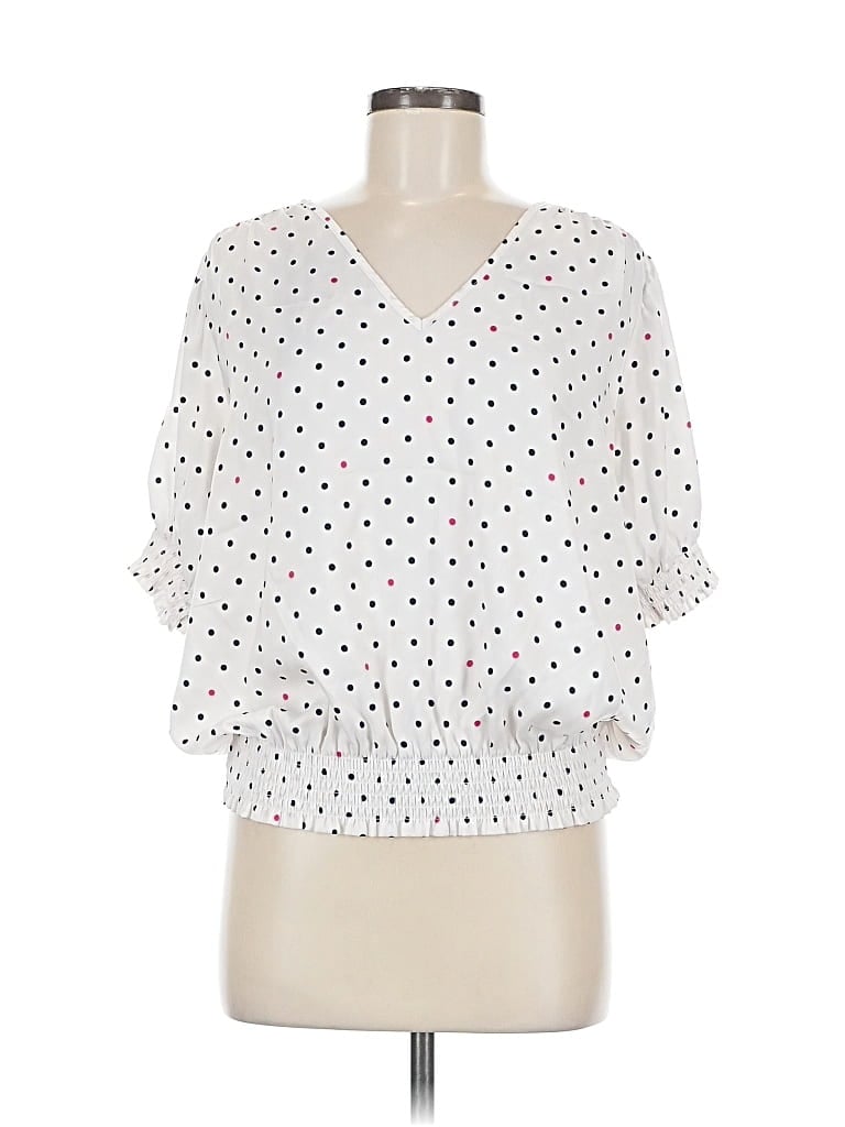Pre-owned Summersalt 3/4 Sleeve Blouse In White