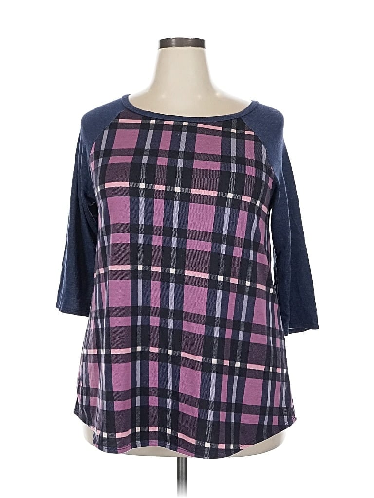 Pre-owned Agnes & Dora 3/4 Sleeve Top Purple Square Neckline Tops