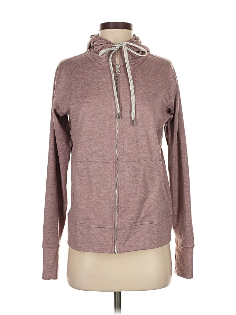 Pre-owned Kirkland Signature Zip Up Hoodie In Brown