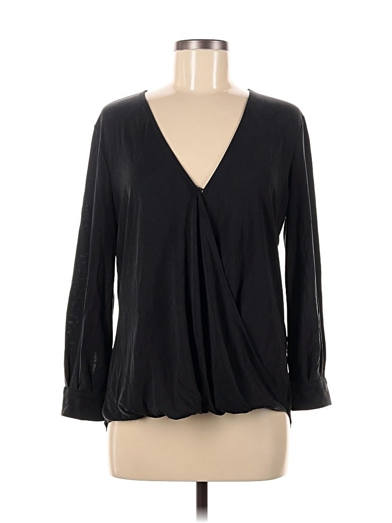Pre-owned Banana Republic Long Sleeve Blouse In Black