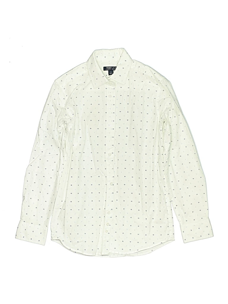 Pre-owned Tommy Hilfiger Kids' Long Sleeve Button Down Shirt In White
