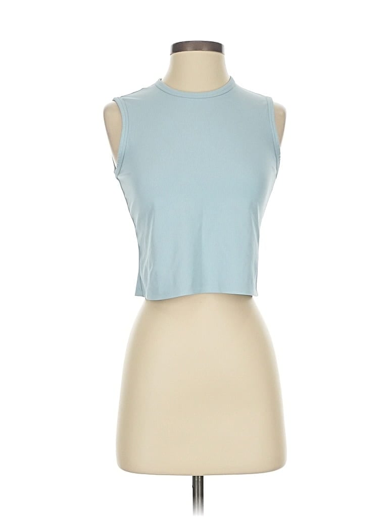 Pre-owned Uniqlo Tank Top Blue Halter Neckline Tops