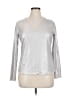 Jessica Simpson Metallic Silver Long Sleeve Blouse Size XL - photo 1