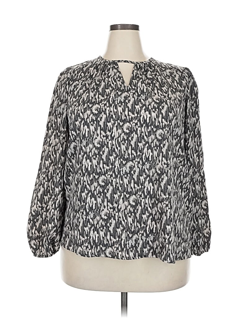 Pre-owned Maurices 3/4 Sleeve Blouse In Silver