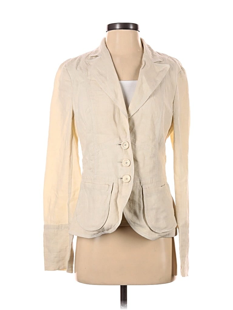 Pre-owned Marc Cain Blazer Jacket In White