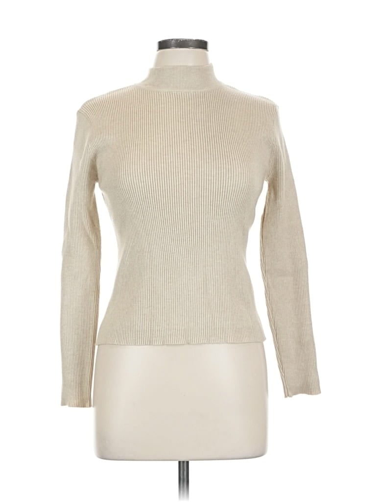 Pre-owned Cielo Turtleneck Sweater In White