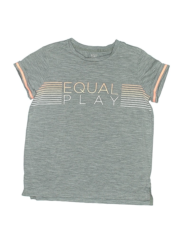 Pre-owned Athleta Girl Kids' Short Sleeve T-shirt In Gray