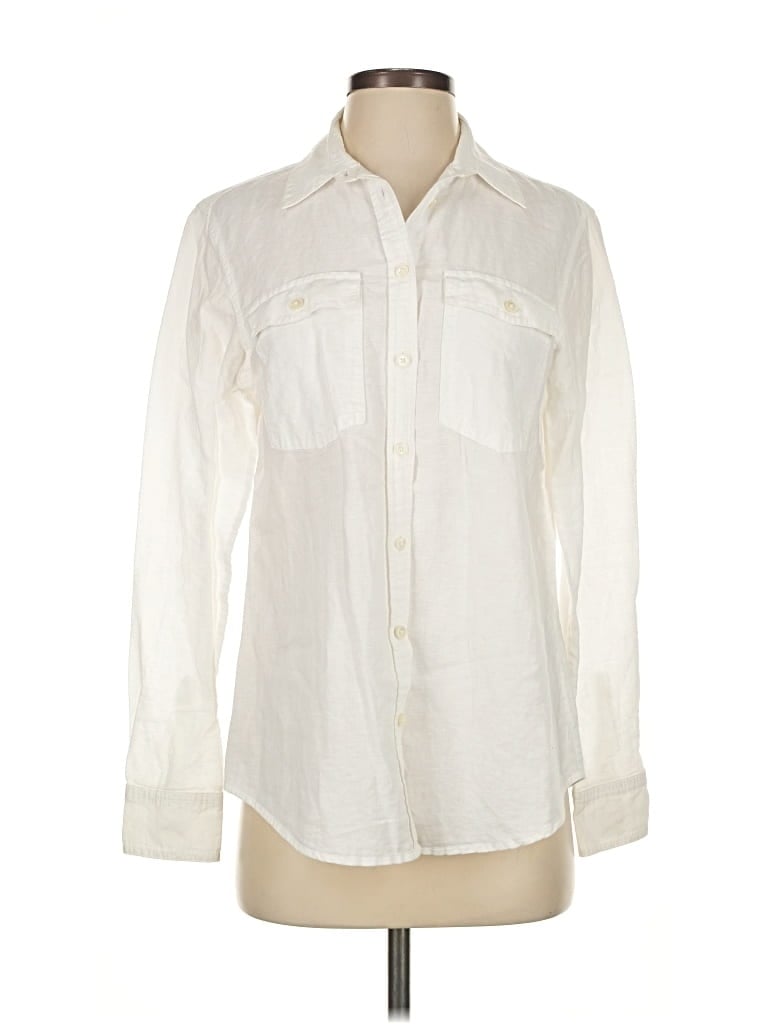 Pre-owned Banana Republic Long Sleeve Button Down Shirt In White
