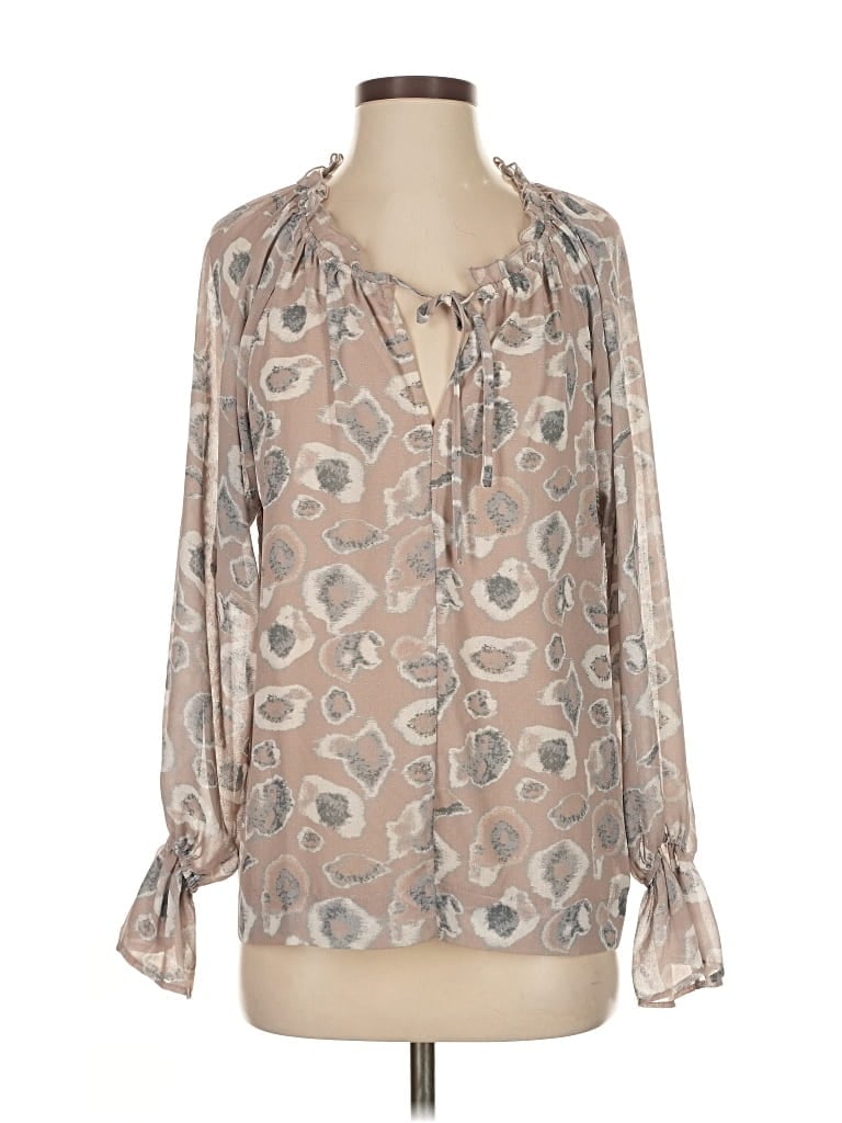 Pre-owned Btfl- Life Long Sleeve Blouse In Silver