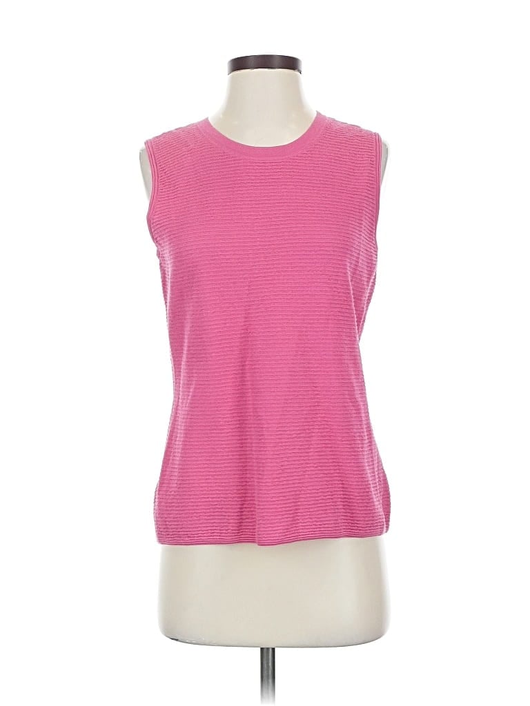 Pre-owned St John Sleeveless Top Pink Scoop Neck Tops