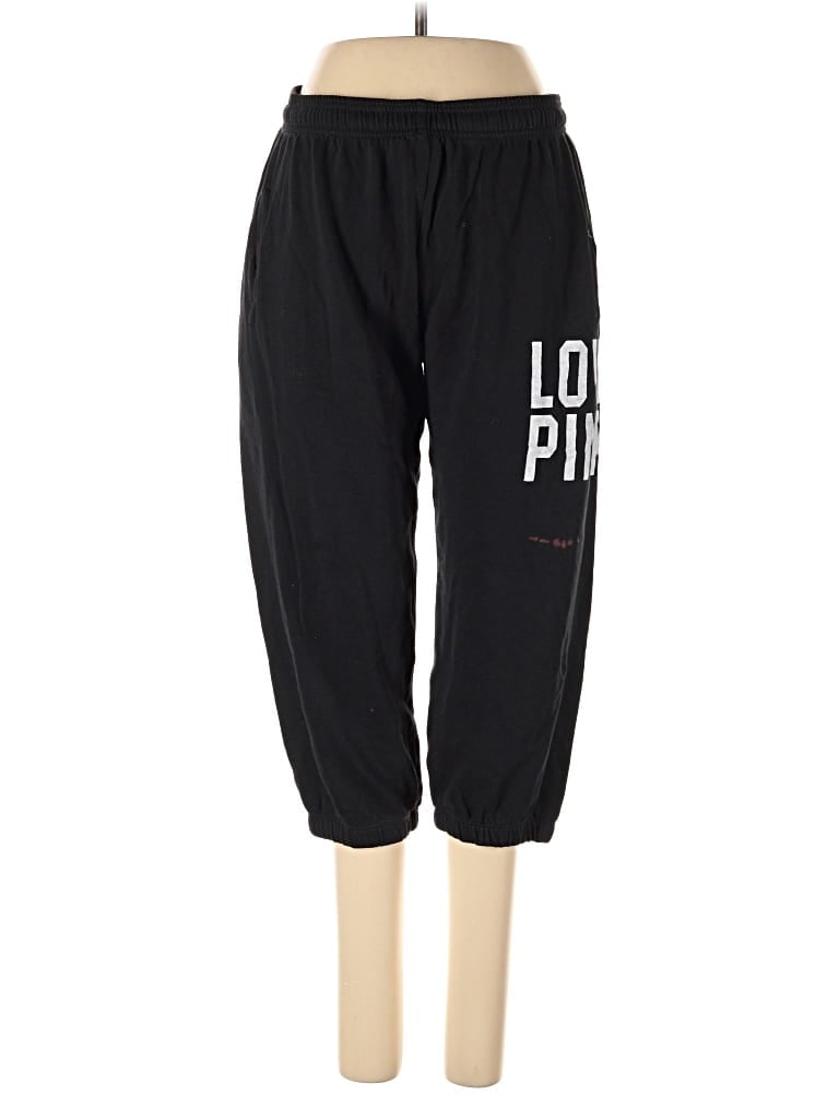 Pre-owned Victoria's Secret Pink Sweatpants In Black