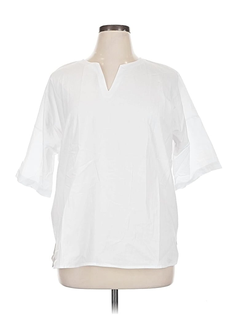 Pre-owned Made With Love Short Sleeve Blouse In White