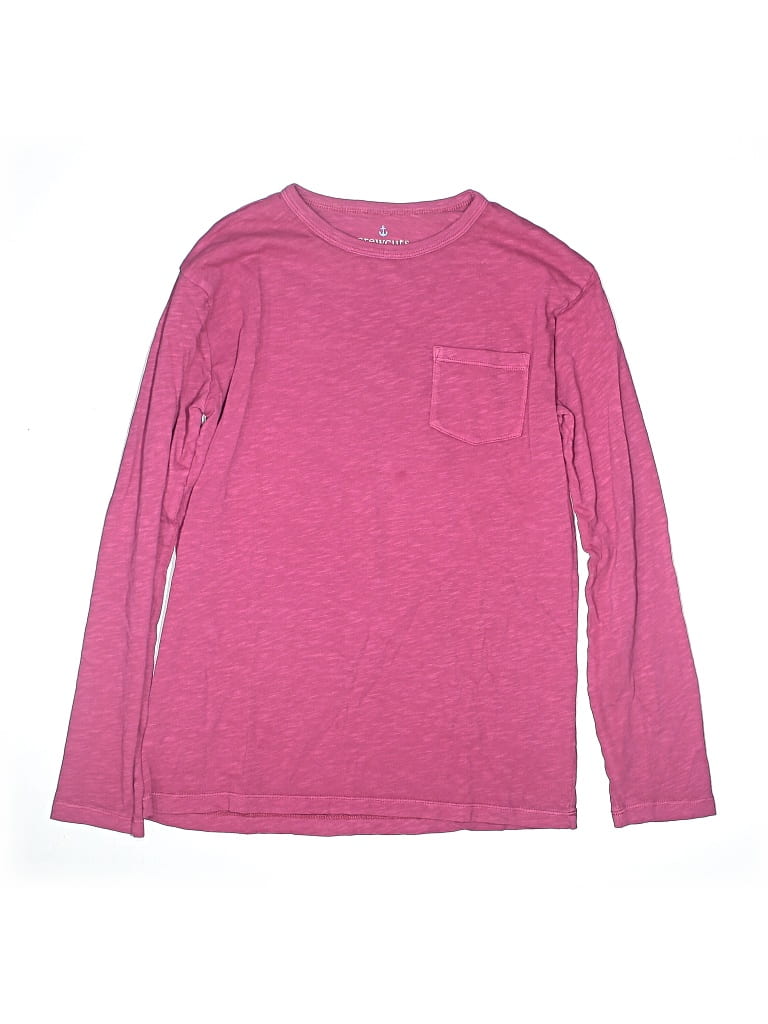 Pre-owned Crewcuts Kids' Long Sleeve T-shirt In Pink