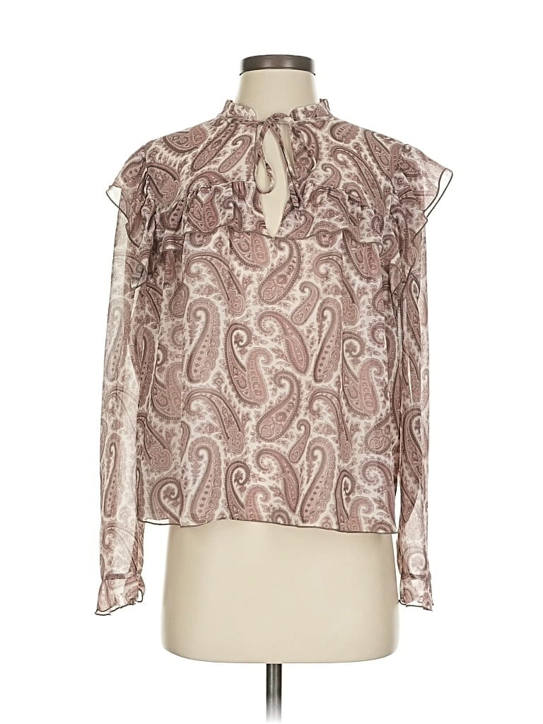 Pre-owned Wilfred Long Sleeve Blouse In Brown