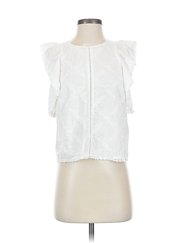 Pre-owned Nordstrom Sleeveless Blouse In White