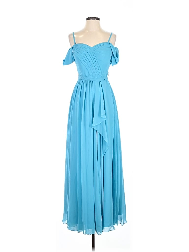 Pre-owned Azazie Cocktail Dress In Blue