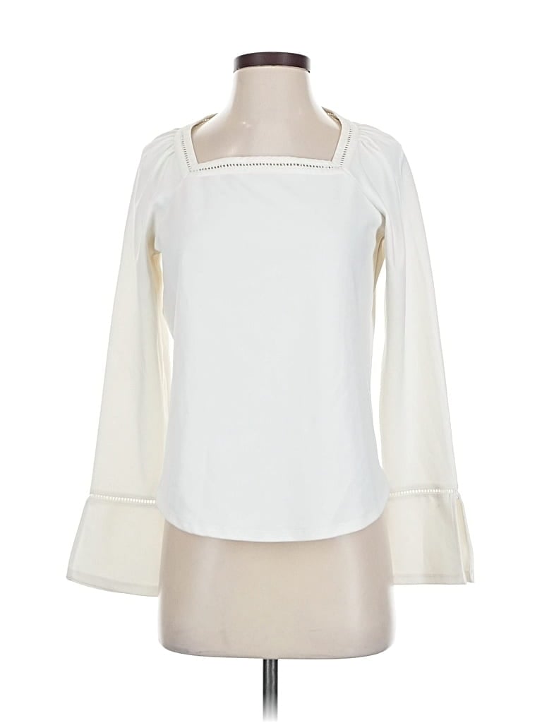 Pre-owned Ann Taylor 3/4 Sleeve Blouse In White