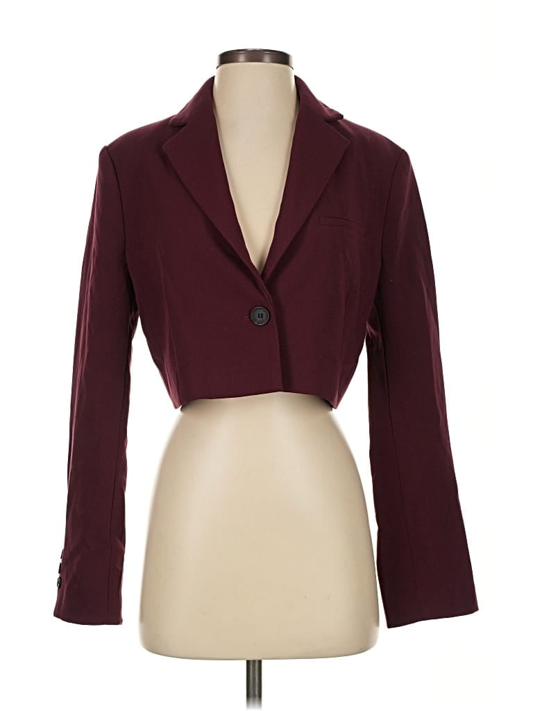 Pre-owned Dynamite Blazer Jacket In Burgundy