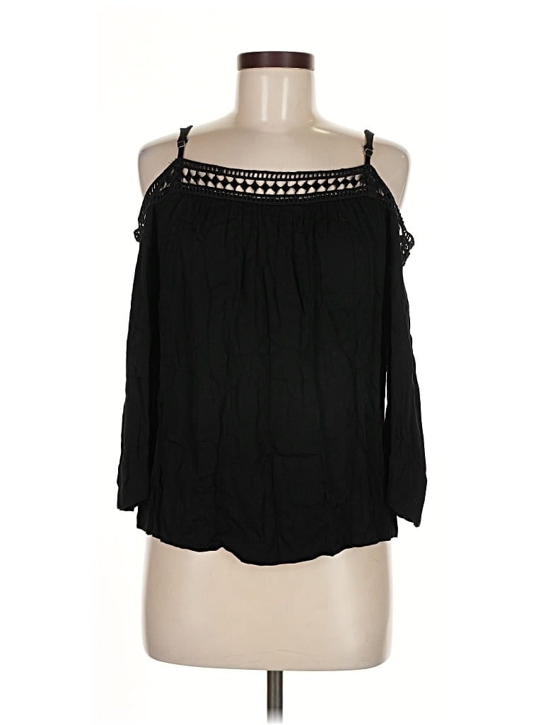 Pre-owned Lovestitch 3/4 Sleeve Blouse In Black