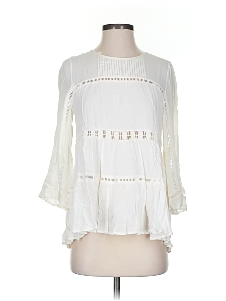 Pre-owned Maeve 3/4 Sleeve Blouse In White